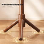 AMADA Solid Wooden Coat Rack Freestanding with 8 Hooks, Walnut | 100% solid wood, 3 height options, widened base for stability, tool-free assembly, smooth rods & hooks prevent clothing snags