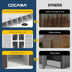 CDCASA 8x6 FT Resin Storage Shed, Large Waterproof Outdoor Sheds with Floor & Lockable Door & Vents, Outside Plastic Tool Shed for Backyard, Patio, Poolside, Cabinet