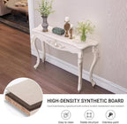 Modern Semi-Circular Telephone Table, Small Console End Table for Living Room, Foyer & Entryway - Stylish Manufactured Wood Furniture for Hallway & Entrance