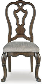 Signature Design by Ashley Maylee Classic Upholstered Armless Dining Chair, Set of 2, Dark Brown