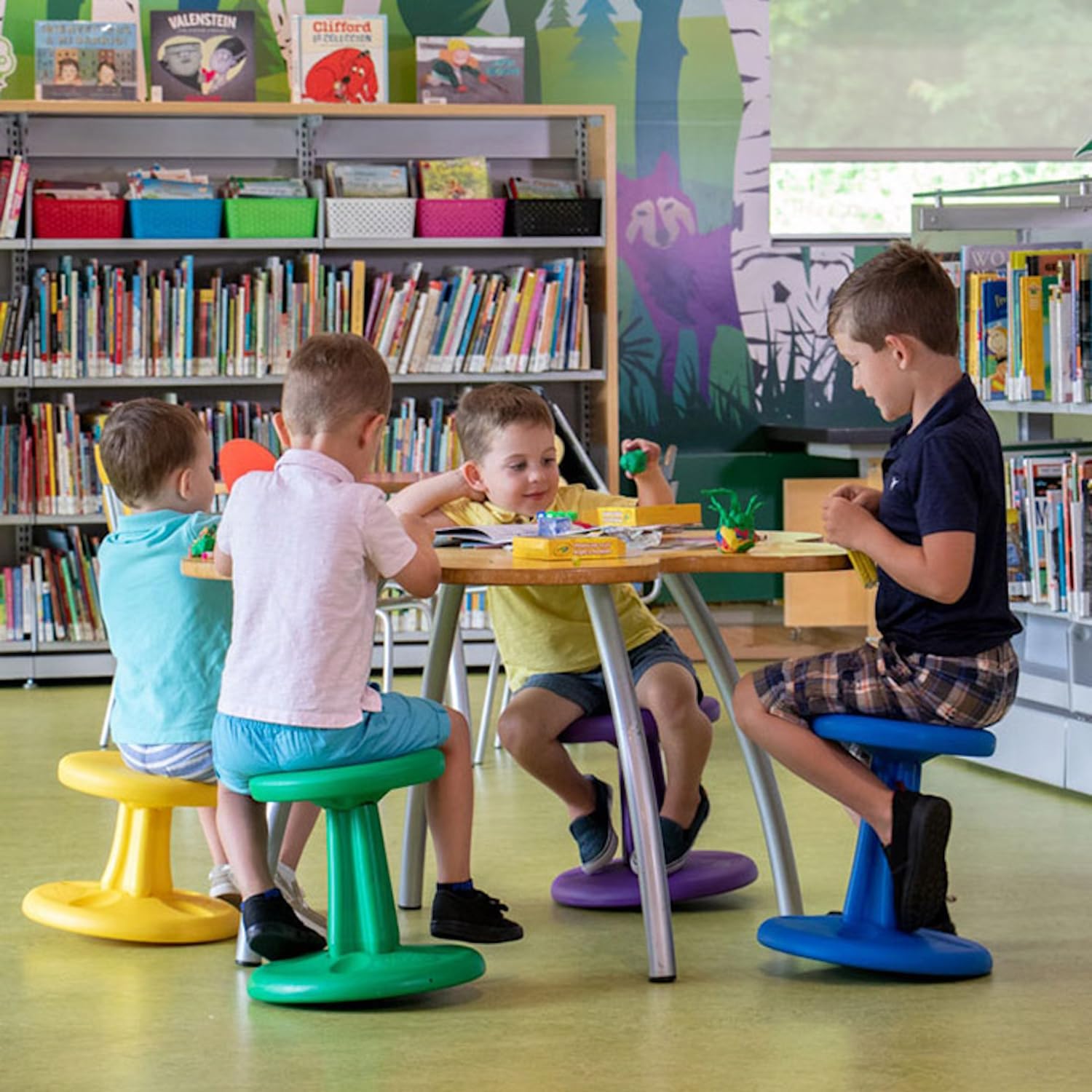 Kore Pre-Teen Wobble Stool, Flexible Seating, Ages 10-11, 18.7in, Teal | Wiggle chair for classroom and home boosts focus, improves posture, and provides an energy outlet; anti-tip base; Made in USA