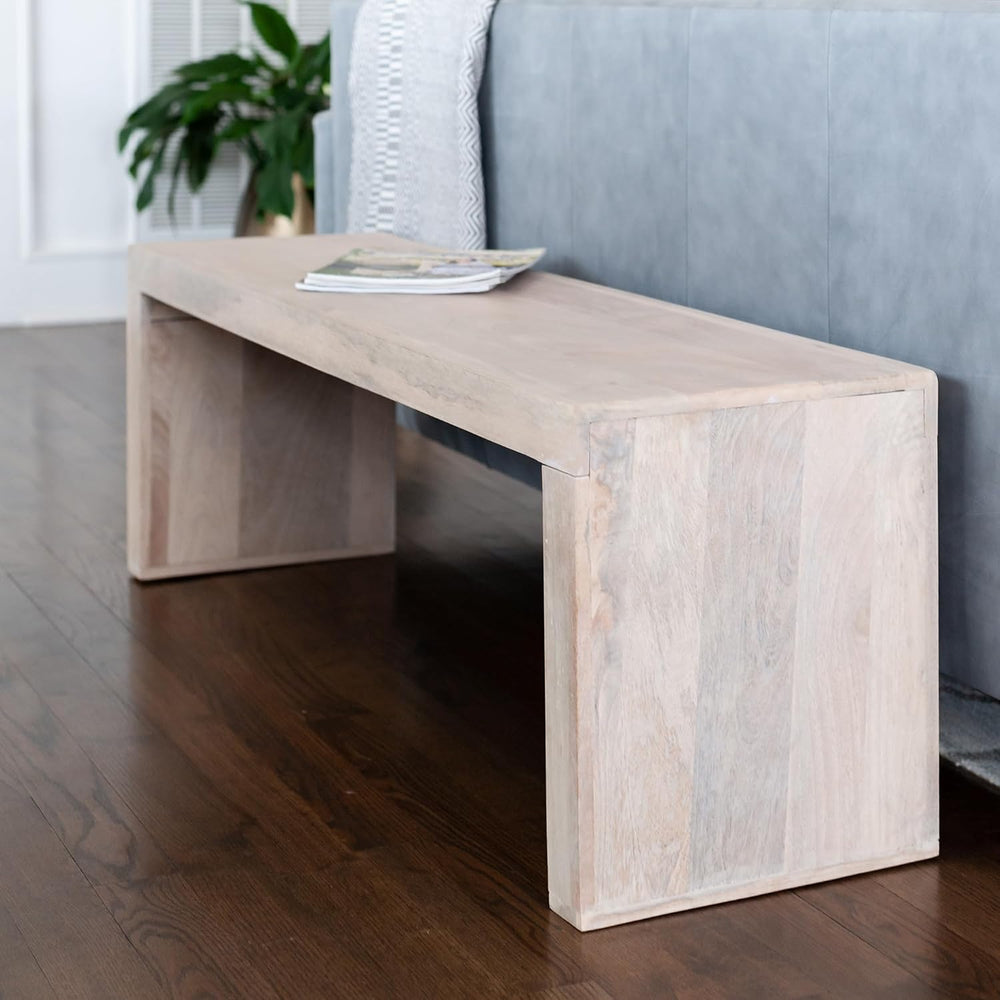 East at Main Karson Solid Wood Bench – Mango Wood Dining Bench or End of Bed ...