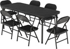 GAOMON 7 Piece Set Folding Table and Chairs Set, Boys and Girls Activity Table and Chairs Set for Dining Room,Daycare,Classrooms