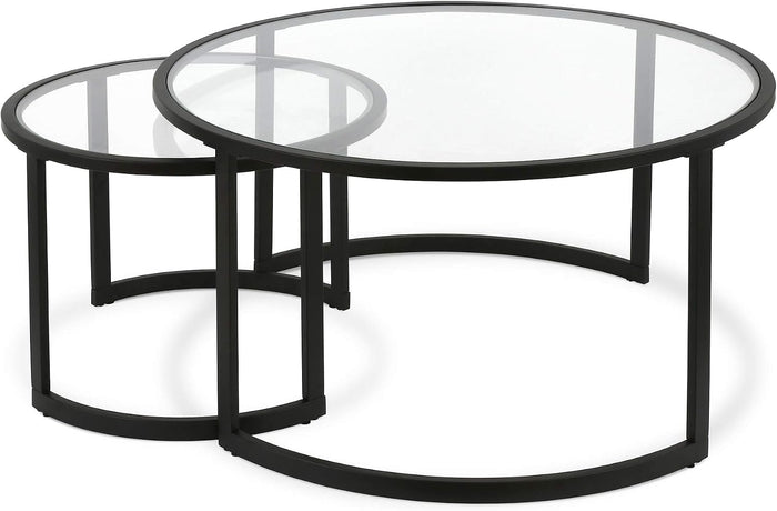 Henn&Hart 36" Modern Coffee Table, Black
