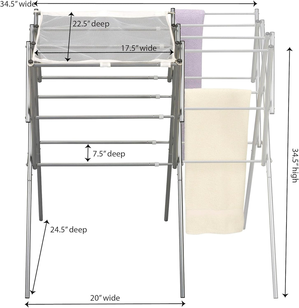 Household Essentials 5175 Collapsible Expandable Metal Clothes Drying Rack, Antique Bronze, STORAGE
