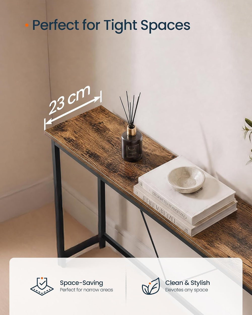 SONGMICS HOME Entryway Console Table, Behind Couch Table, for Living Room, Be...