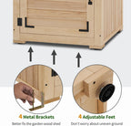 MCombo 30" Deep Wood Sheds & Outdoor Storage, Outside Garden Tool Cabinet Shed with Removable Shelf, Outdoor Storage Cabinet Shed Waterproof for Patio 0786 (Natural)