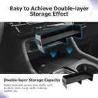 LUWU 2026 Passport Center Console Organizer Compatible with 2023 2024 2025 Pilot & 2026 Passport Interior Accessories Armrest Storage Box Tray Organizer Insert Tray 2025 Pilot Accessories Black