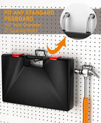 INCLY 24 Pack Heavy Duty Pegboard Hooks, 1/4" Pegboard Drill Holder Tool Utility Hooks, Peg Board Tool Hangers Accessories for Hanging Power Tools, Drill, Hammer, Workbench, Garage