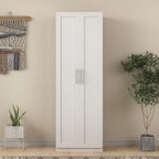 LUMISOL High Kitchen Pantry Cabinet with 2 Doors, Buffet Cupboards Sideboard with 3 Shelves, Kitchen Hutch for Living Room Dining Room, White