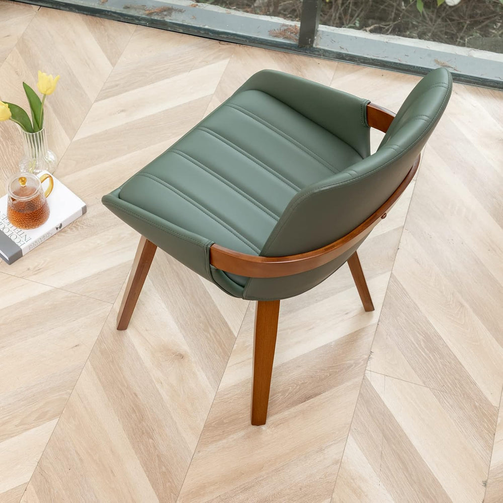 Mid Century Modern Faux Leather Upholstered Dining Room Chairs,Armless Accent...