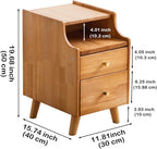 Small Nightstand, Narrow Nightstand, Solid Wood Night Stand, Narrow Side Table for Small Spaces, Couch, Nature Color 11.81 in Wide
