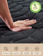 Premium Foam 3.2" Thick Japanese Futon Floor Mattress - Full Size 54"x80" 100% High-Density Foam,Comfortable Sleeping Pad,Tatami Mat for Dorm,Bedroom or Guest Room，Boys Girls Dormitory Pads(Black)