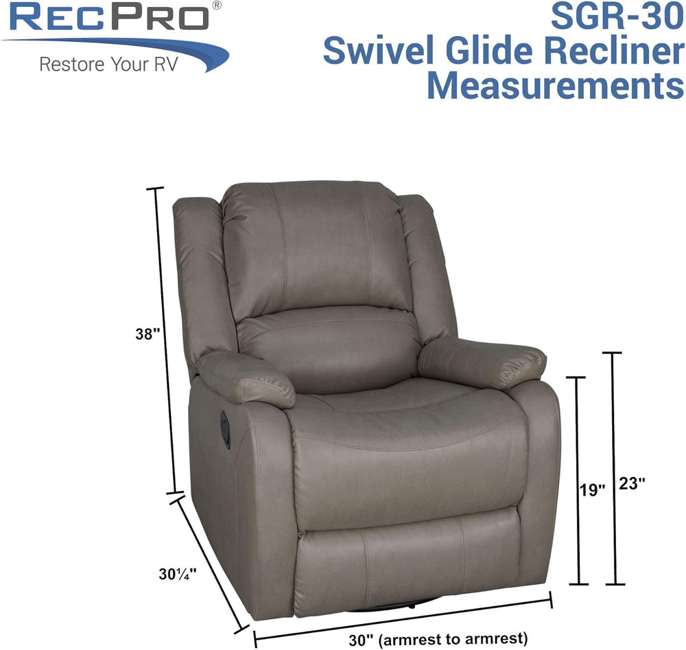 RecPro Charles Collection | 30" Swivel Glider RV Recliner | RV Living Ro...