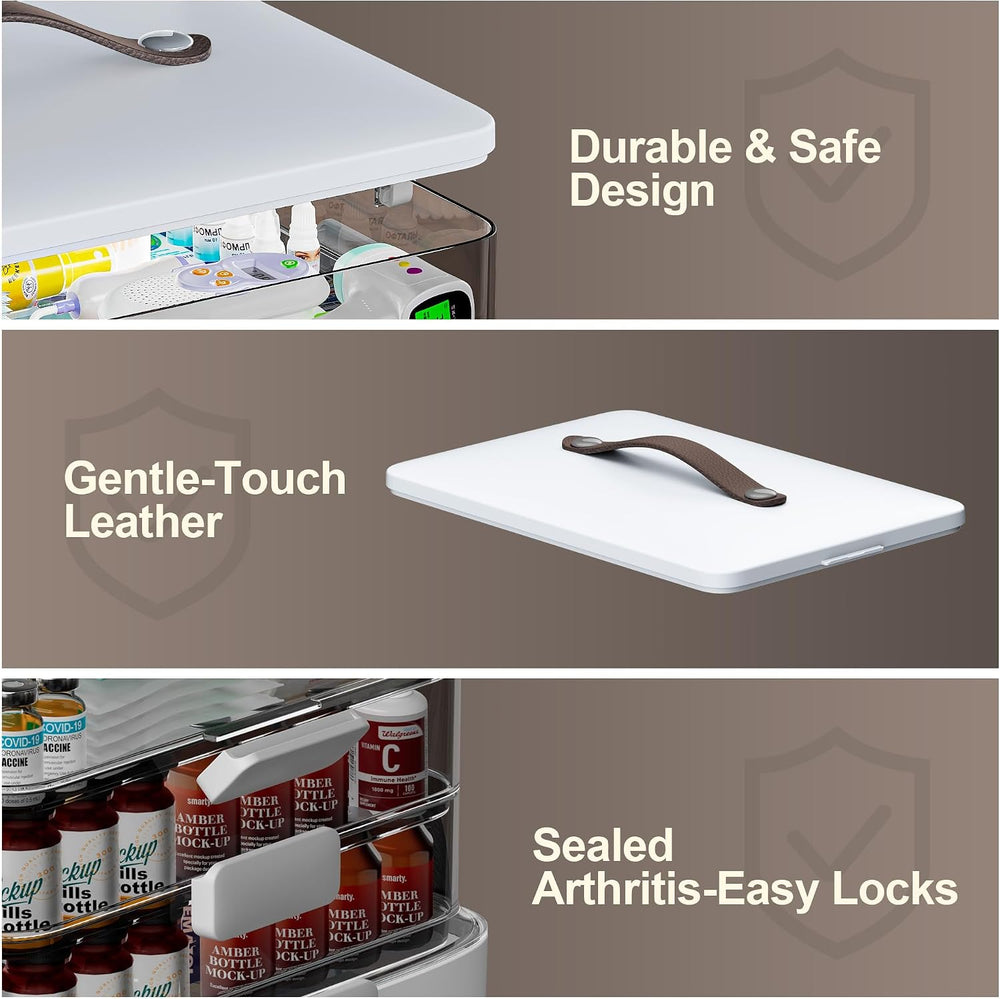 CTIME 4-Tier Medicine Organizer - Portable Medicine Cabinet with Handle