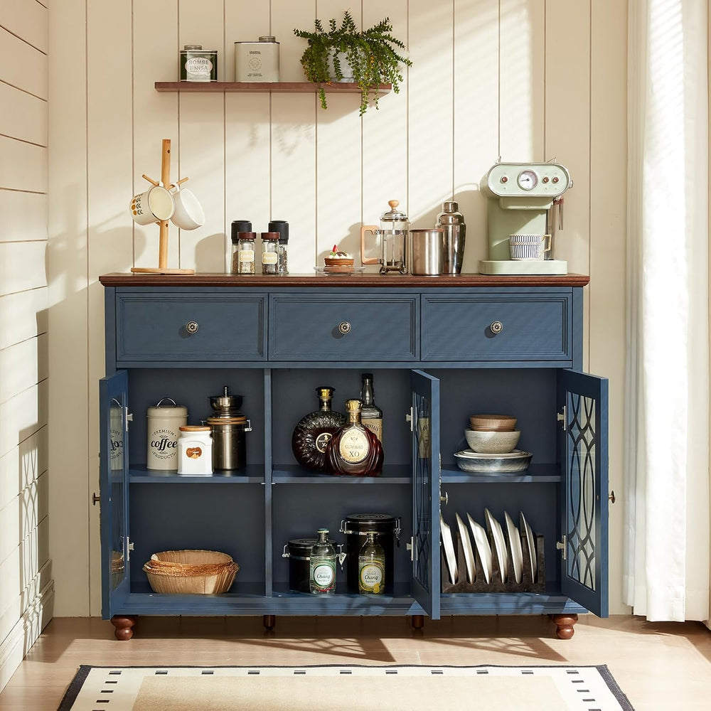 Joaxswe Farmhouse Sideboard Buffet Cabinet with Storage,48" Large Creden...