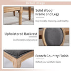 French Country Dining Chairs Set of 4, Gray Kitchen & Dining Room Chairs, Linen Upholstered, Wood Legs, Sillas De Comedor (Fabric, Grey, 4Pcs)