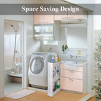Laundry Room Organizer, Mobile Shelving Unit Organizer with 3 Large Storage Baskets, Gap Storage Slim Slide Out Pantry Storage Rack for Narrow Spaces