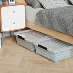 3 Packs 40 L Plastic Underbed Storage Containers with Lids, Clear Latching Bin Box with wheels
