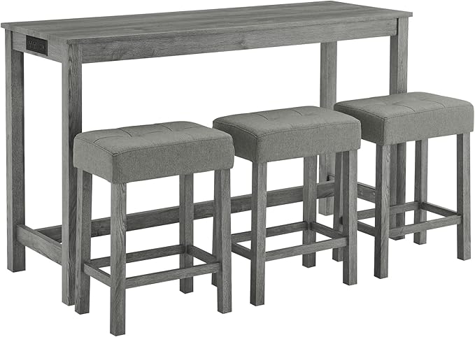 Ball & Cast 4 Piece Kitchen Dining Room Table and Chairs Set, Farmhouse W...