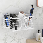 Hair Dryer Holder 3in1 Hair Tool Organizer/Wall Mounted,Cabinet Door or Desk-based Blow Dryer Holder/Height-adjustable Curling Iron Holder/Bathroom Cabinet Organizer for Flat Irons Curling Wand