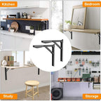 TORACK 24" Folding Shelf Brackets Heavy Duty Shelf Bracket Wall Mounted Triangle Hinges for Shelves Collapsible Table Brackets Workbench Supports for Garage(1 Pair)