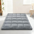 Japanese Floor Mattress Futon, Thick 5-Layer Roll Up Foldable Mattress, Comfortable Foam Tatami Mat Sleeping Pad (Gray, Twin)