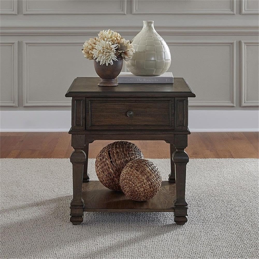 Pemberly Row 3-Piece Cocktail Table Set, Rubberwood and Hickory Veneers, Chat...