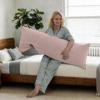 TELUS Body Cooling Pillow Case Cover, Bamboo Rayon & Lyocell Pillowcase with Zipper Closure, Breathable Pillow Case for Hot Sleepers and Night Sweats, 20x54 inches, Light Pink