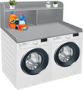 Royxen 2-Tier Washer Dryer Countertop,19.5"H Wood Washer and Dryer Topper with Storage Shelf,Laundry Countertop Over Washer Machine, Universal Fit for Laundry Room Organization (Grey,54"W X 27.5"D)