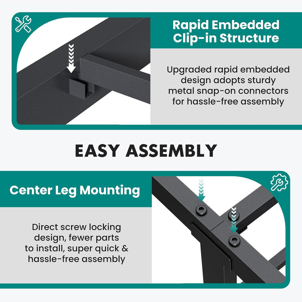 OLIXIS 14in Twin Metal Bed Frame, Sturdy Support with Storage Space, 500LBS