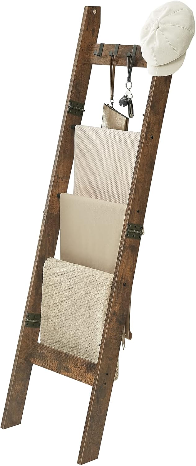 Hzuaneri Blanket Ladder for Living Room, Decorative Quilt Rack with 4 Removab...
