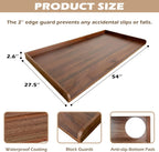 Royxen Washer Dryer Countertop with Solid Wood Core,54“W x 27.5D Laundry Countertop with Edge Rails,Washer and Dryer Topper for Laundry Room Organization(Walnut)