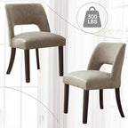 VKNOW Modern Dining Chairs Set of 4, Faux Leather Upholstered Dining Room Chair Kitchen Chairs, Farmhouse Dinner Chair for Kitchen Dining Room, Taupe