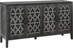 Buffet Sideboard Credenzas for Living Room, 60" Entryway Table with Storage Accent Cabinet, Hollow Carved Doors, Antique Black