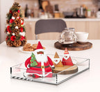 17 * 17 Acrylic Organizer Tray Large, Serving Tray with Handle, Lucite Tray Organizer for Bench, Coffee Table Countertop, Kitchen, Bathroom, Living Room, Powder Room