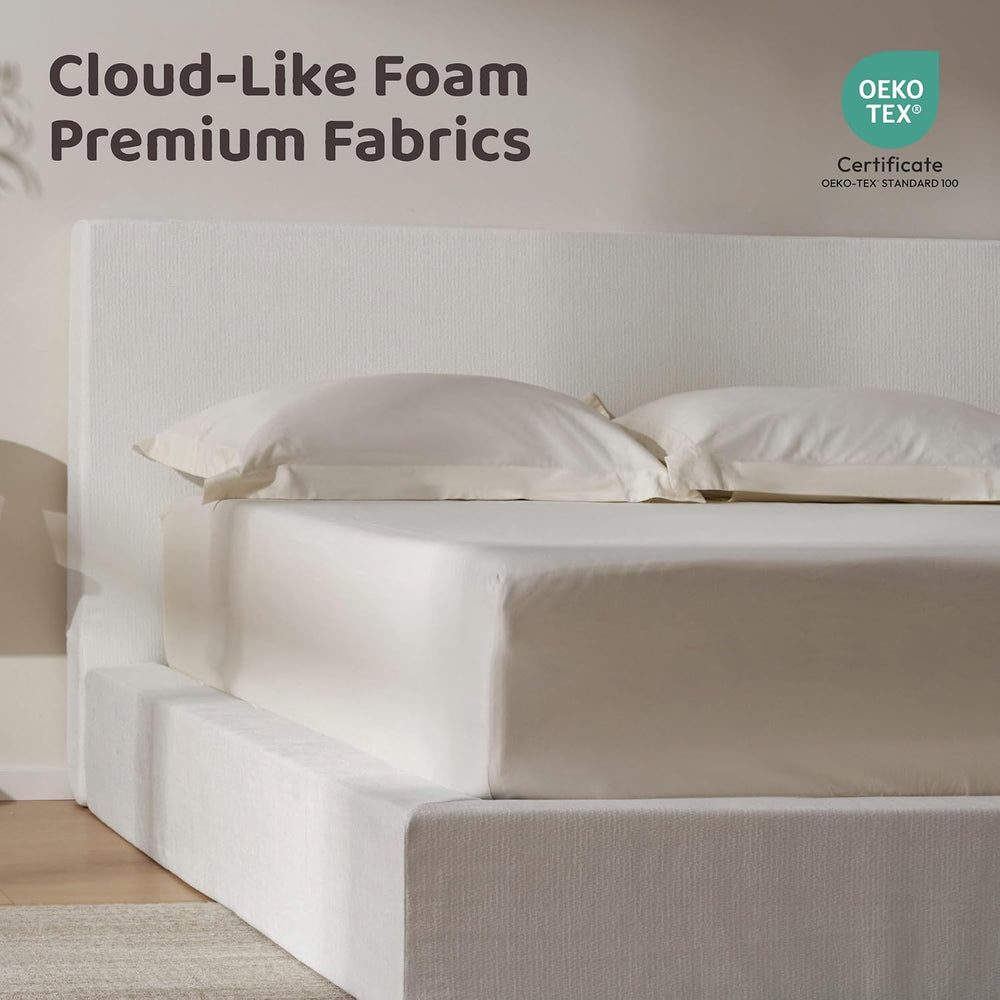 RECCI AirFrame Queen Upholstered Bed Frame with Plush Padded Headboard