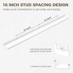 Axeman 48 Inch White Floating Shelves for Wall | Picture Ledge Shelf Set of 2 | Rustic Picture Shelf for Wall with Ledge | Floating Shelves with Lip | Photo Ledge Shelves for Books Album Records
