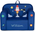 Delta Children Personalized Mix & Match Cozee Kids Chair with Interchangeable Patches, Space