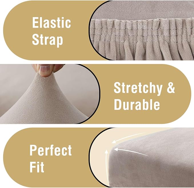 H.VERSAILTEX Velvet Dining Chair Covers Stretch Chair Covers for Dining Room ...