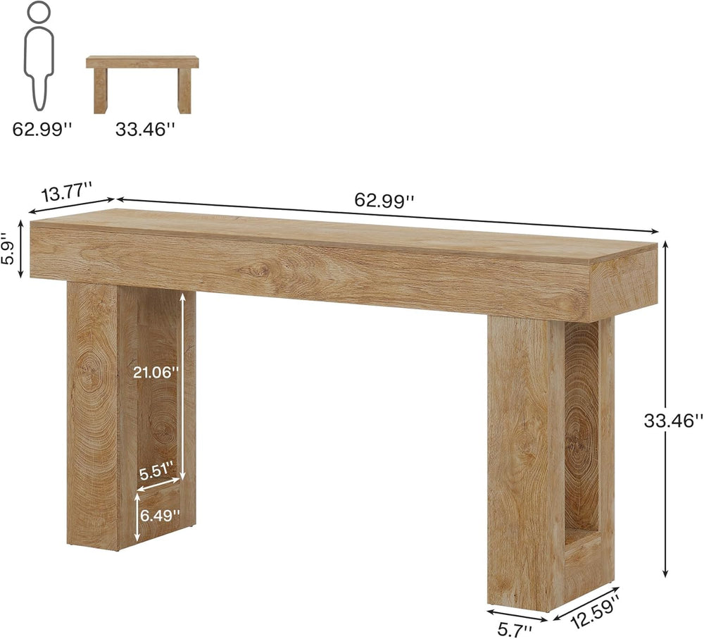 Tribesigns Farmhouse Console Table, 63-Inch Long Narrow Sofa Table Behind The...