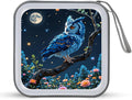 One Enchanted Night Owl CD DVD Case Holder, 40 Disc Storage Wallet with Exclusive Printed Design, Zipper Closure And Handle for Music Movies Games Travel Car