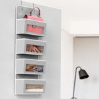Simple Houseware 4 Clear Window Pocket Over Closet Door Storage Hanging Organizer for Bedroom, Bathroom, Pantry, Gray
