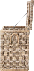 Kouboo Tall Rattan Storage Basket with Handles and Lid Wicker Trunk for Bedroom, Bathroom or any Room Natural Coastal Beach Style Decor 24 in. H x 24 in. W x 16 in. D - from