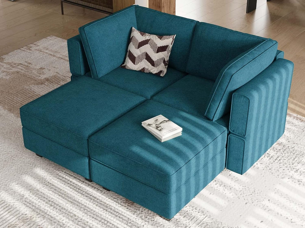 Bellfin Modular Sectional Sleeper Sofa Convertible Sofas with Storage Ottoman...