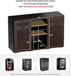 AHB Wine Bar Cabinet with Mini Fridge Space, Liquor Coffee Cabinet with Hidden Trash Cabinet, Buffet Sideboard for Living Room, Kitchen, Dining Room
