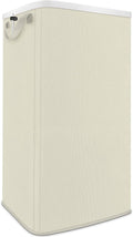 SNIGJAT Extra Large Laundry Hamper, 100 L Tall Laundry Basket with Sturdy Handles, Dirty Clothes Basket for Bedroom, Large Hamper, Sturdy Storage Organizer for Clothes Toys Beige