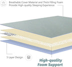 MAXYOYO Japanese Floor Mattress Futon Mattress, 4" Thicken Tatami Mat Sleeping Pad Foldable Roll Up Mat Boys Girls Dormitory Pad Kids Floor Lounger Pillow Bed, Charcoal Grey, Queen Size