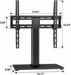 PERLESMITH Universal Swivel TV Stand Legs for 24-60 inch LCD LED TVs, Height Adjustable Television Mount Stand with Tempered Glass Base, Universal VESA Mount 400×400mm, Holds up to 88lbs, PSTVS09
