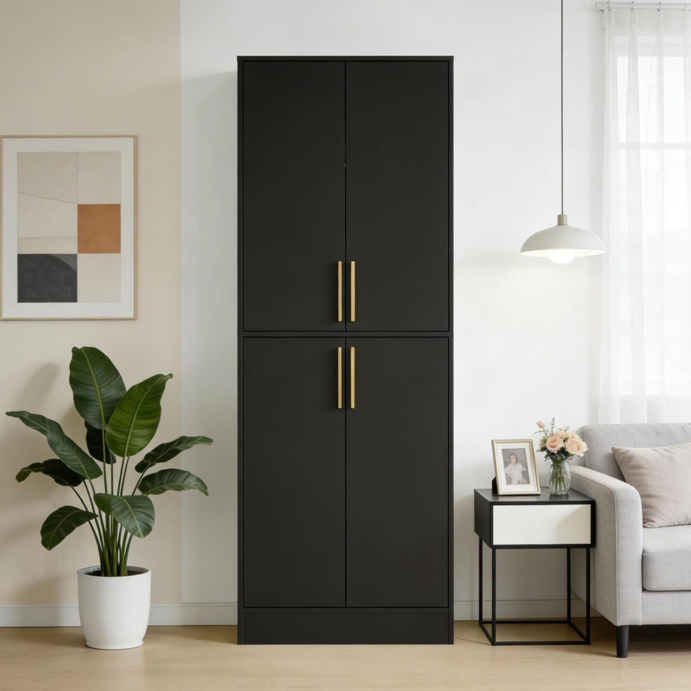 Housoul 71" Tall Pantry Cabinet, 4 Doors Kitchen Pantry Storage Cabinet,...